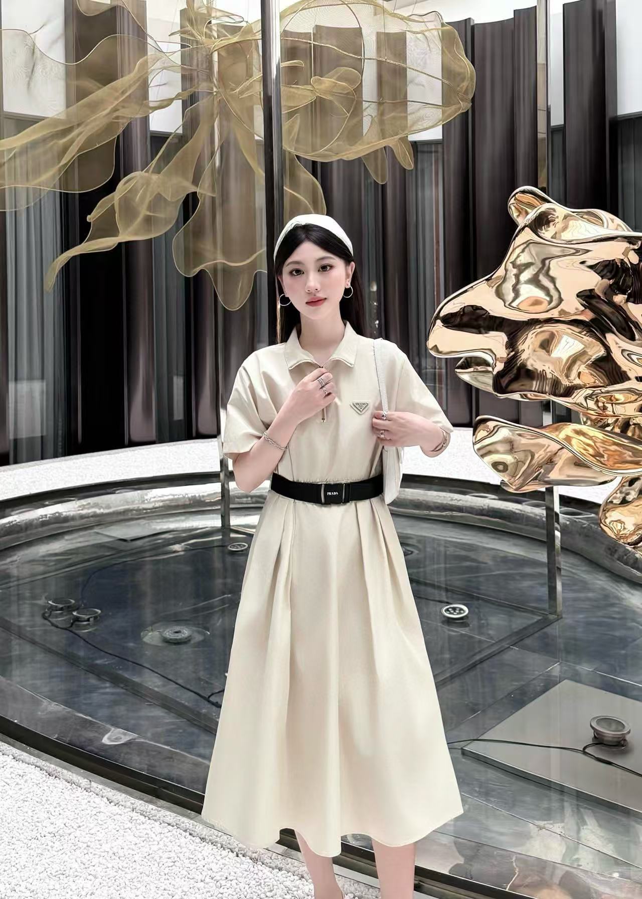 PR4DA 高品質ジッパー付きベルトドレス【50％割引+送料無料】