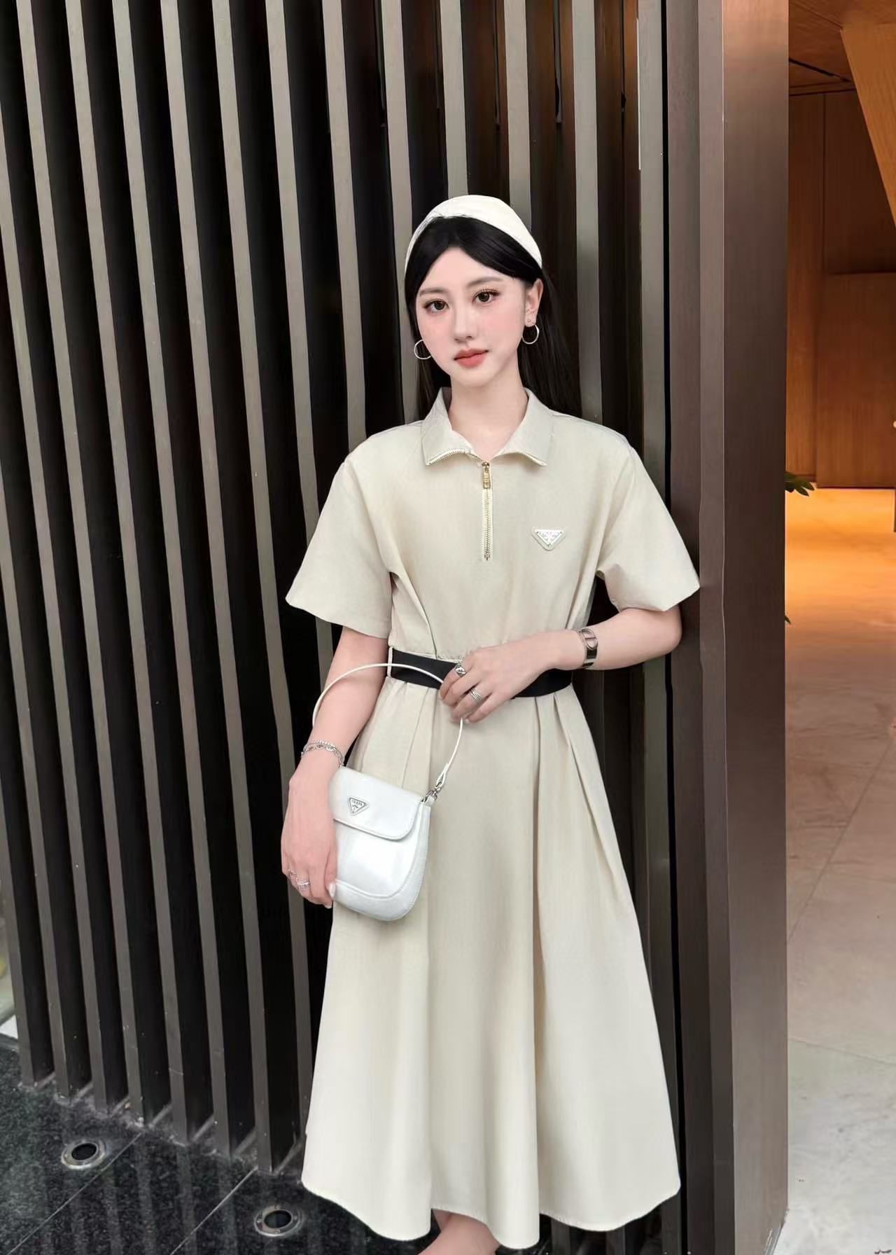 PR4DA 高品質ジッパー付きベルトドレス【50％割引+送料無料】