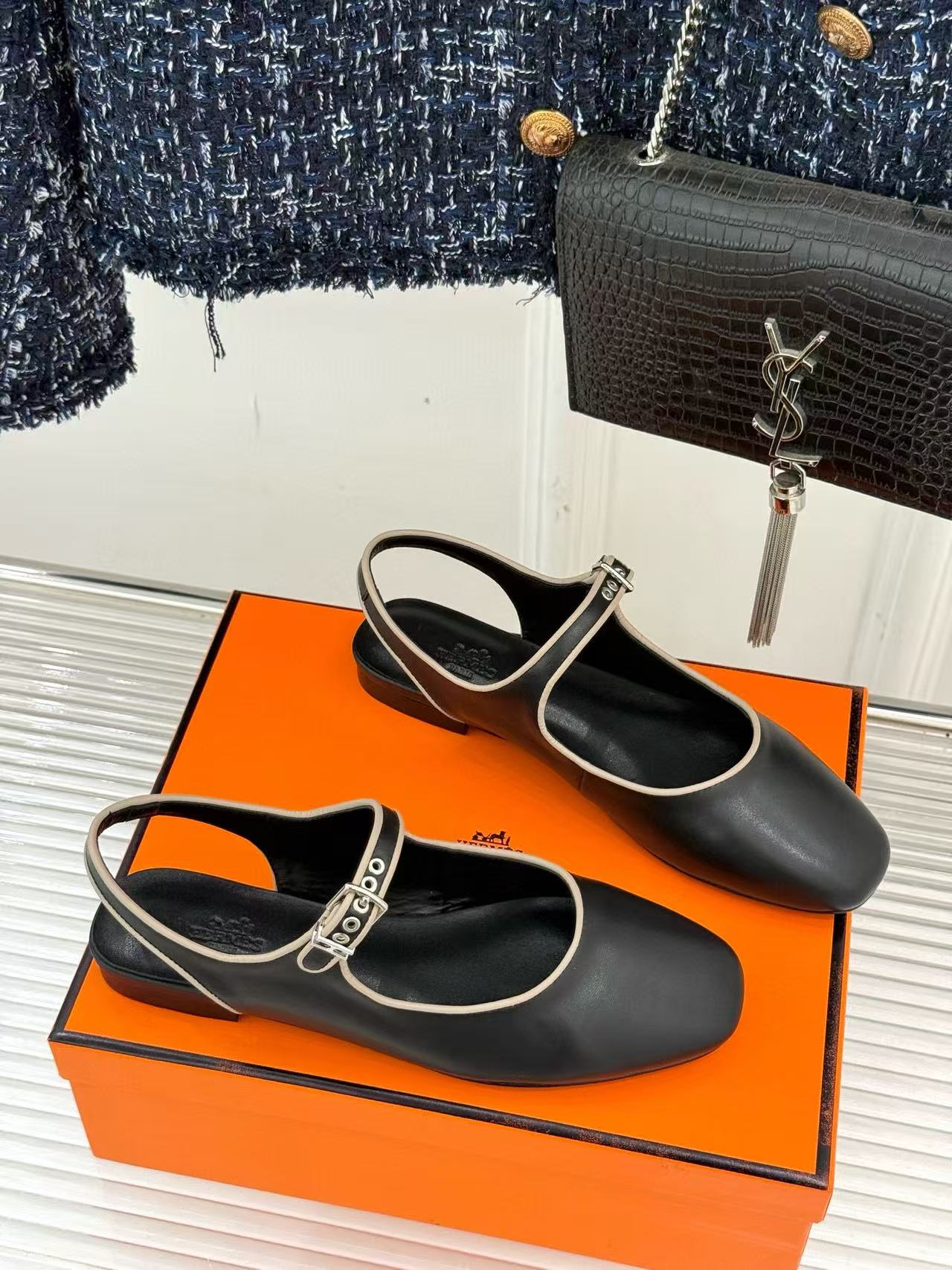 HERME5 高級レザーフラットサンダル【50%割引+送料無料】