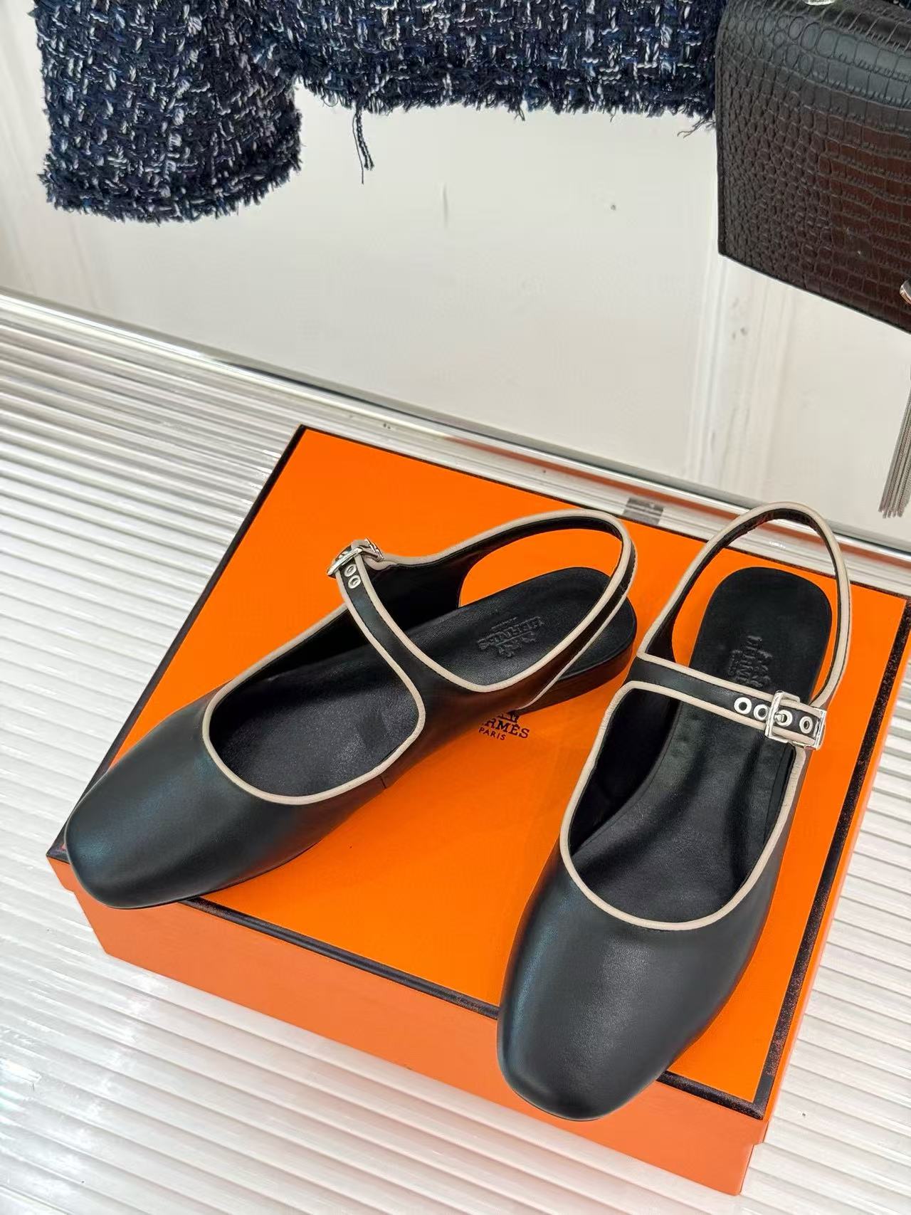 HERME5 高級レザーフラットサンダル【50%割引+送料無料】