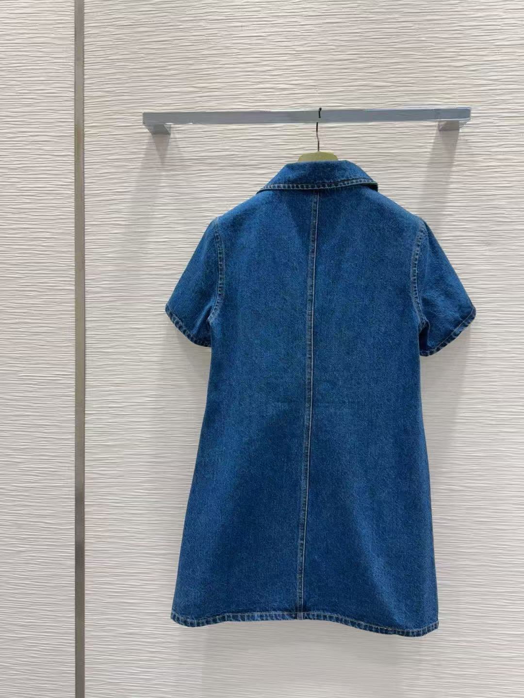 GUCC1 4ポケット Vネック デニムドレス【50％割引+送料無料】