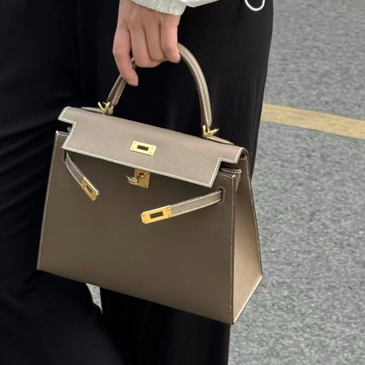 HERME5 Kelly牛革ハンドバッグ【50％割引+送料無料】