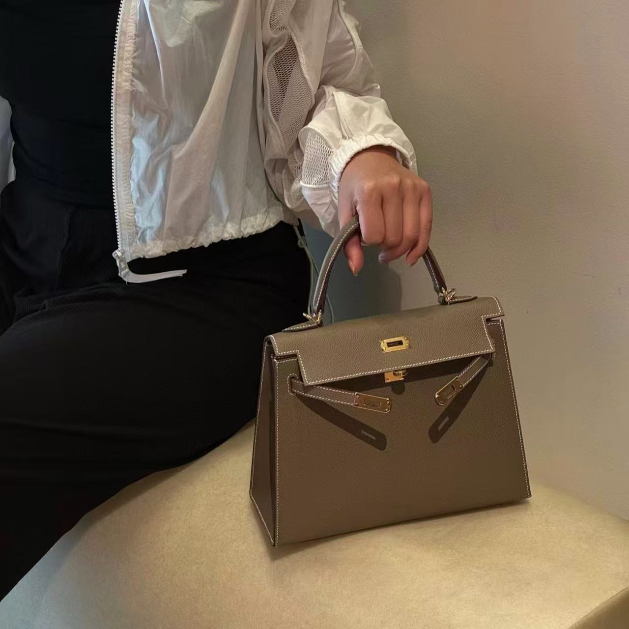 HERME5 Kelly牛革ハンドバッグ【50％割引+送料無料】