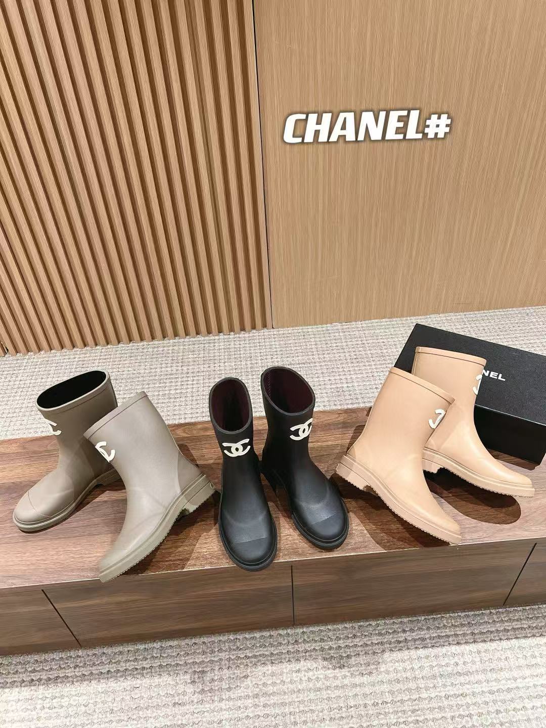CHANE1 高品質ダブルCレインブーツ【50％割引+送料無料】