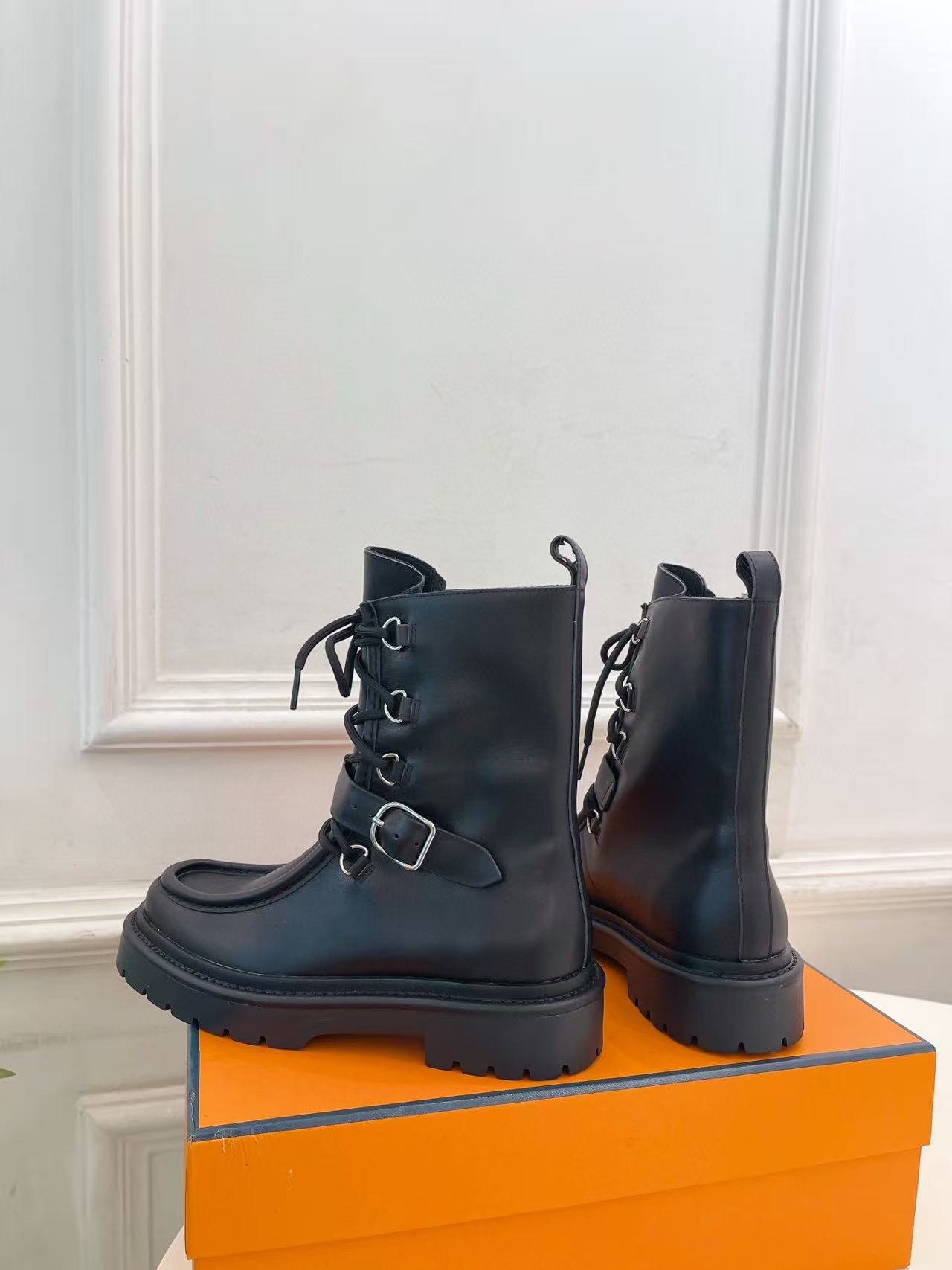 HERME5 高品質秋冬レザーアンクルブーツ【50％割引+送料無料】