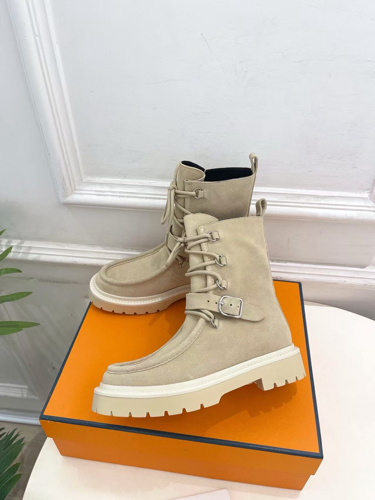 HERME5 高品質秋冬レザーアンクルブーツ【50％割引+送料無料】