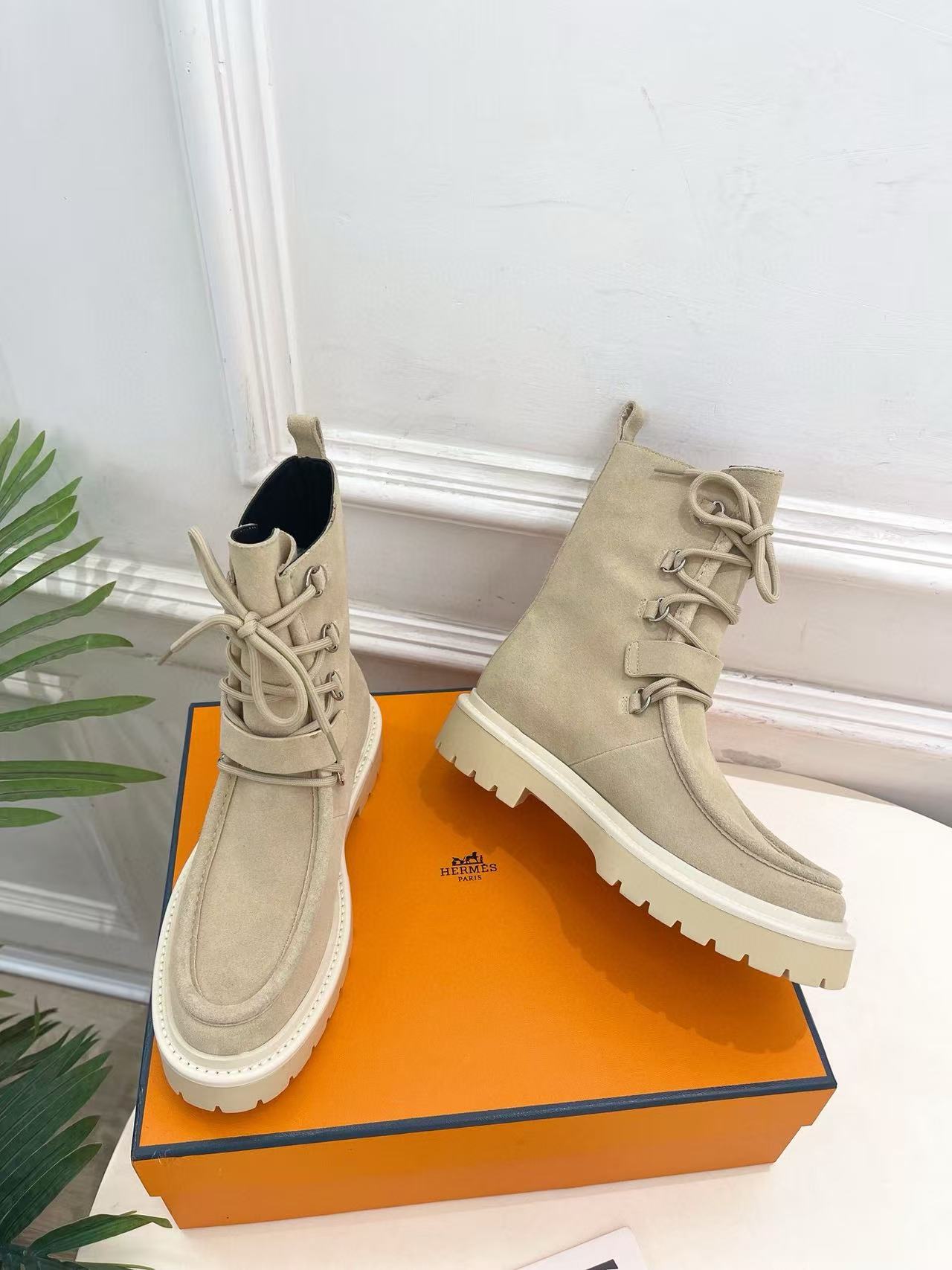 HERME5 高品質秋冬レザーアンクルブーツ【50％割引+送料無料】