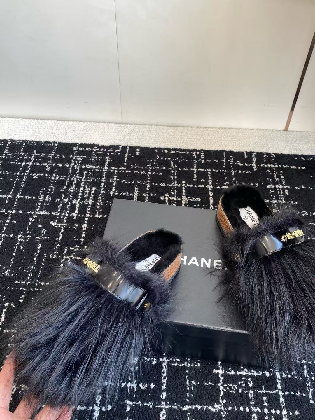 CHANE1 高品質ダブルCファースリッパ【50％割引+送料無料】