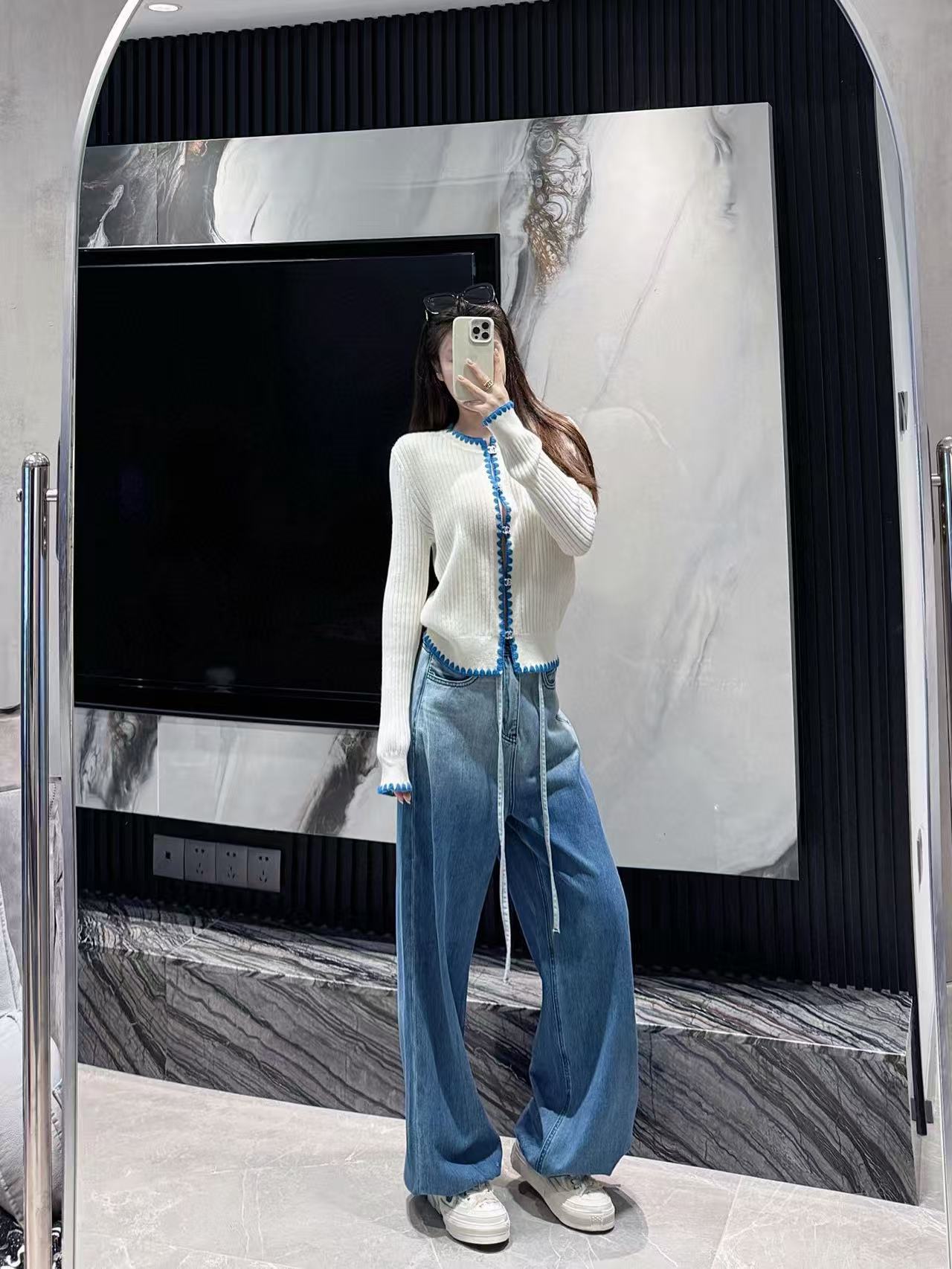 CHANE1 ダブルCボタンウールカーディガン【50％割引+送料無料】