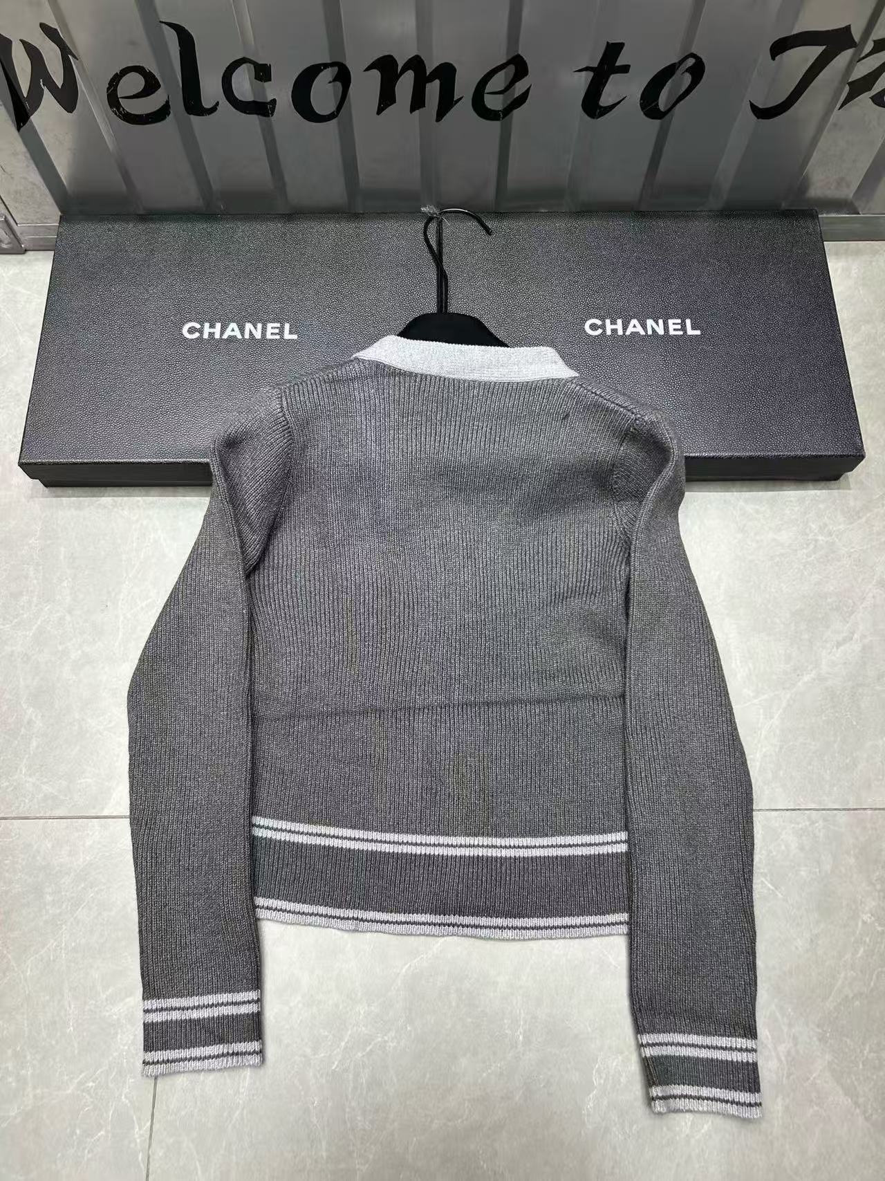 CHANE1 VネックダブルCウールカーディガン【50％割引+送料無料】