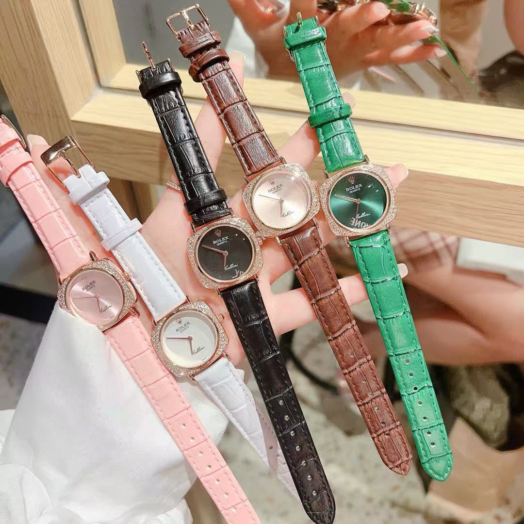 R0LEX ダイヤモンドレザーストラップレディース腕時計【50％割引+送料無料】