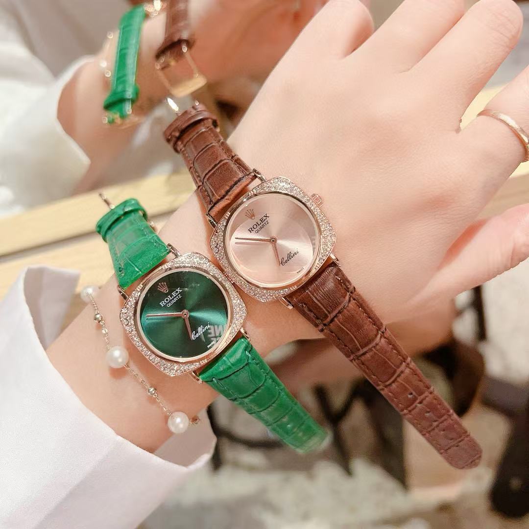 R0LEX ダイヤモンドレザーストラップレディース腕時計【50％割引+送料無料】