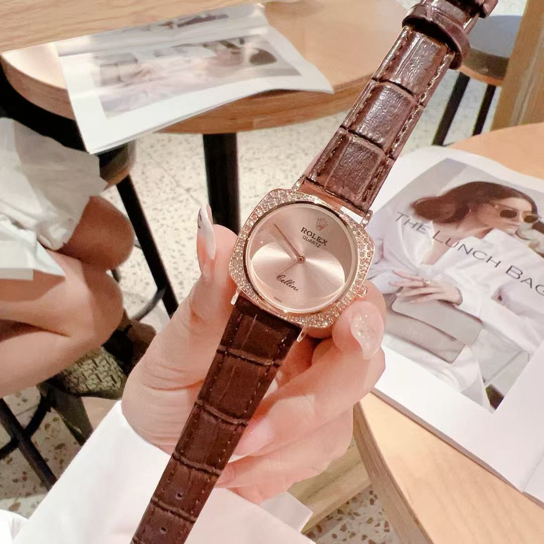 R0LEX ダイヤモンドレザーストラップレディース腕時計【50％割引+送料無料】
