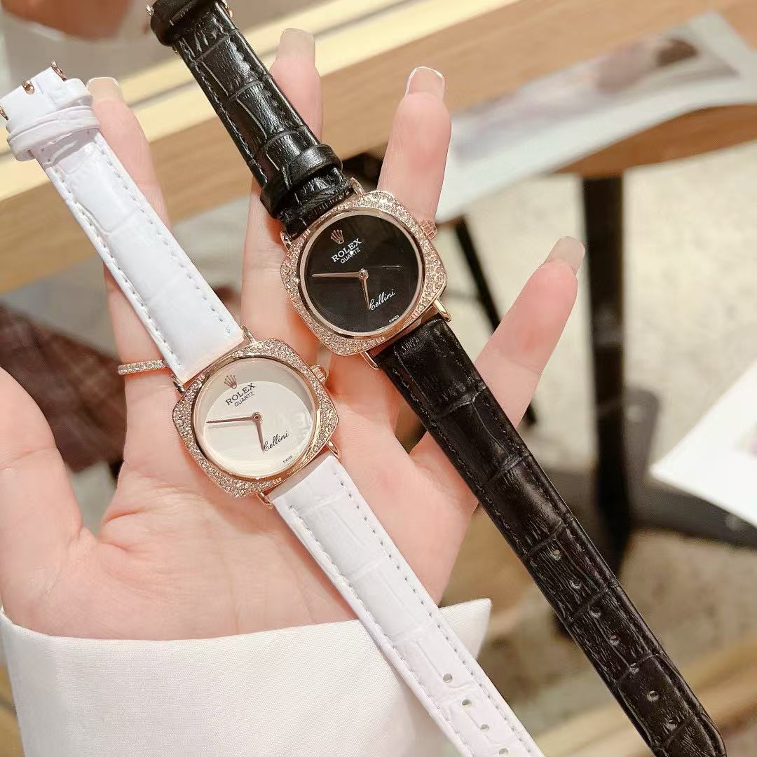 R0LEX ダイヤモンドレザーストラップレディース腕時計【50％割引+送料無料】