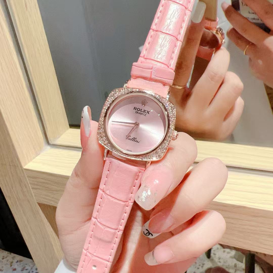 R0LEX ダイヤモンドレザーストラップレディース腕時計【50％割引+送料無料】