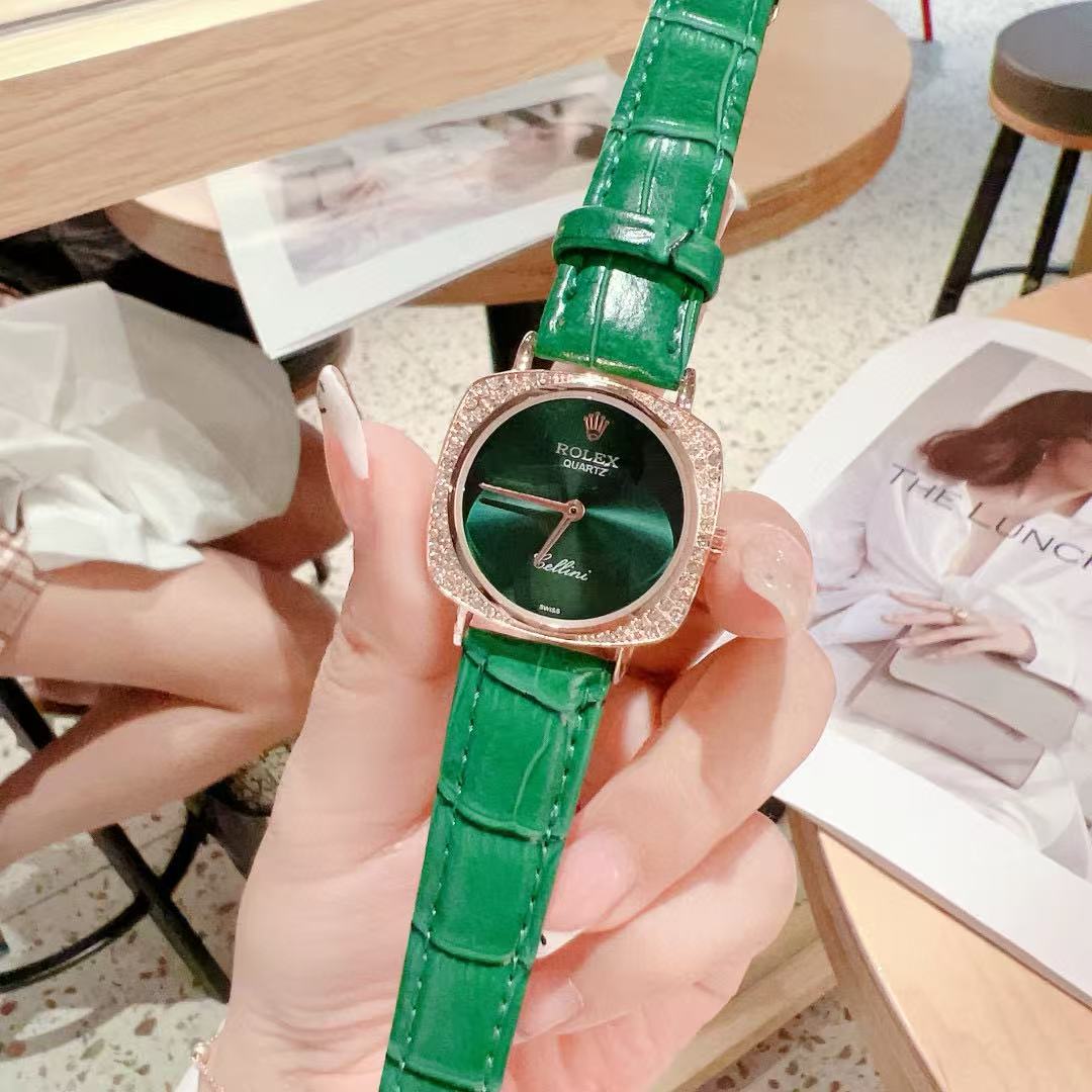 R0LEX ダイヤモンドレザーストラップレディース腕時計【50％割引+送料無料】