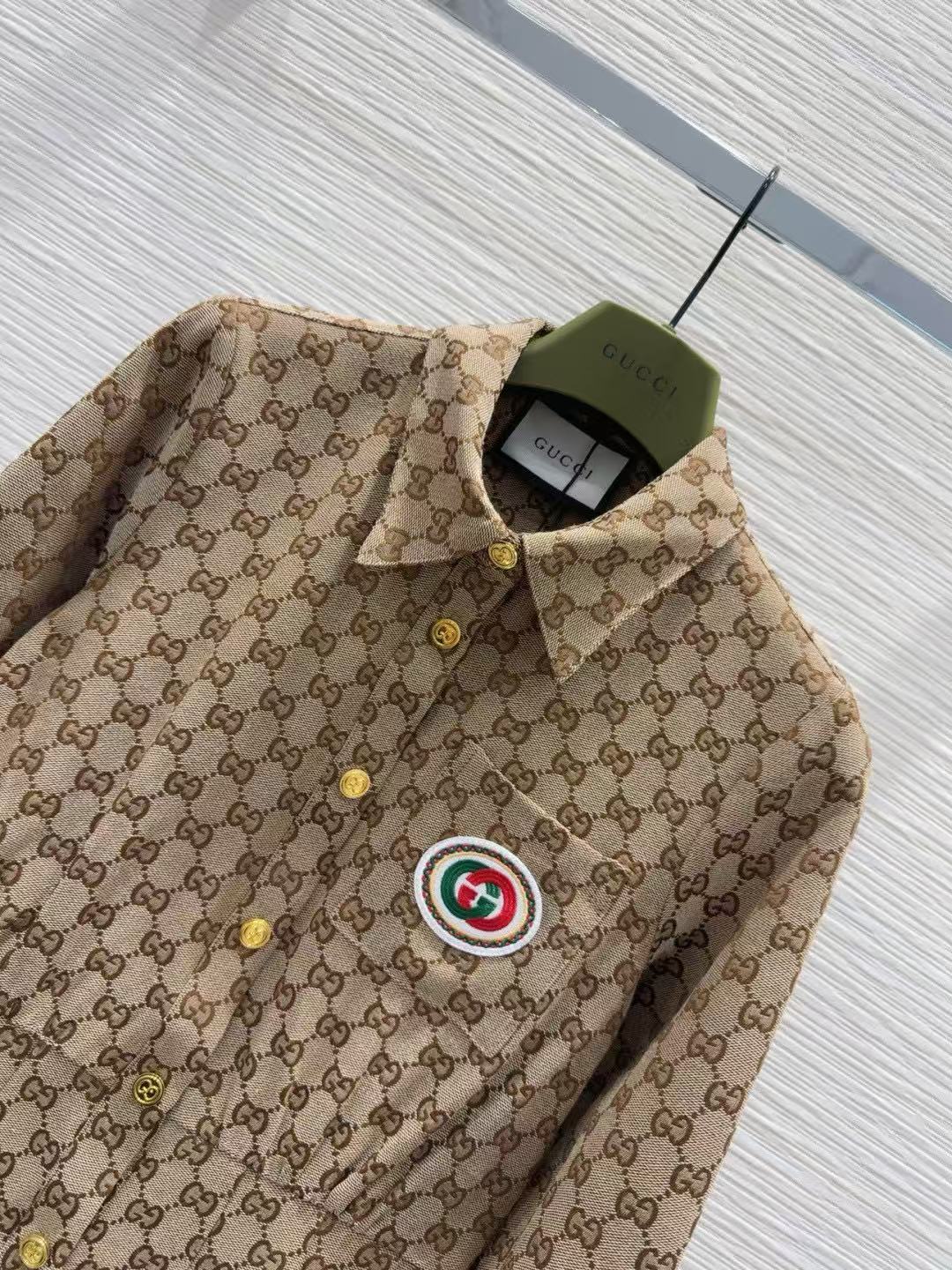 GUCC1 ジャカードラペル ロングスリーブ ドレス【50％割引+送料無料】