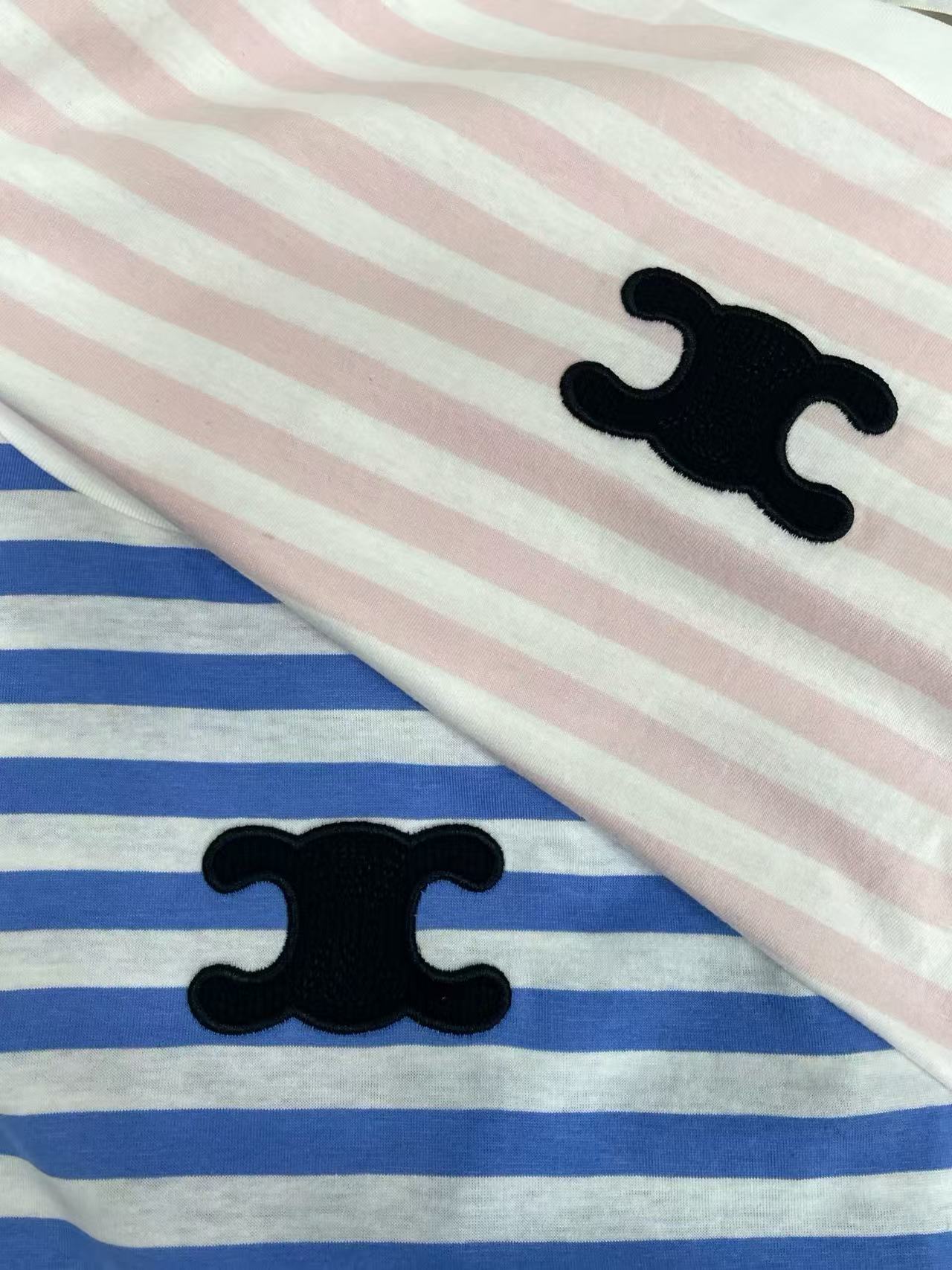 CLE1NE 凱旋門ストライプ ロングスリーブTシャツ【50％割引+送料無料】