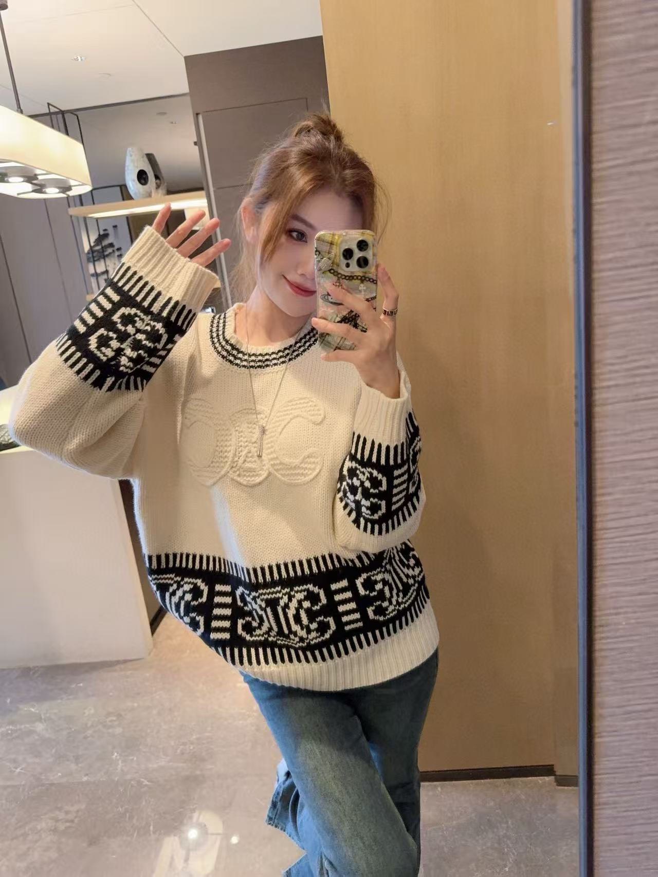 CEL1NE 凱旋門 ルーズセーター【50%割引+送料無料】