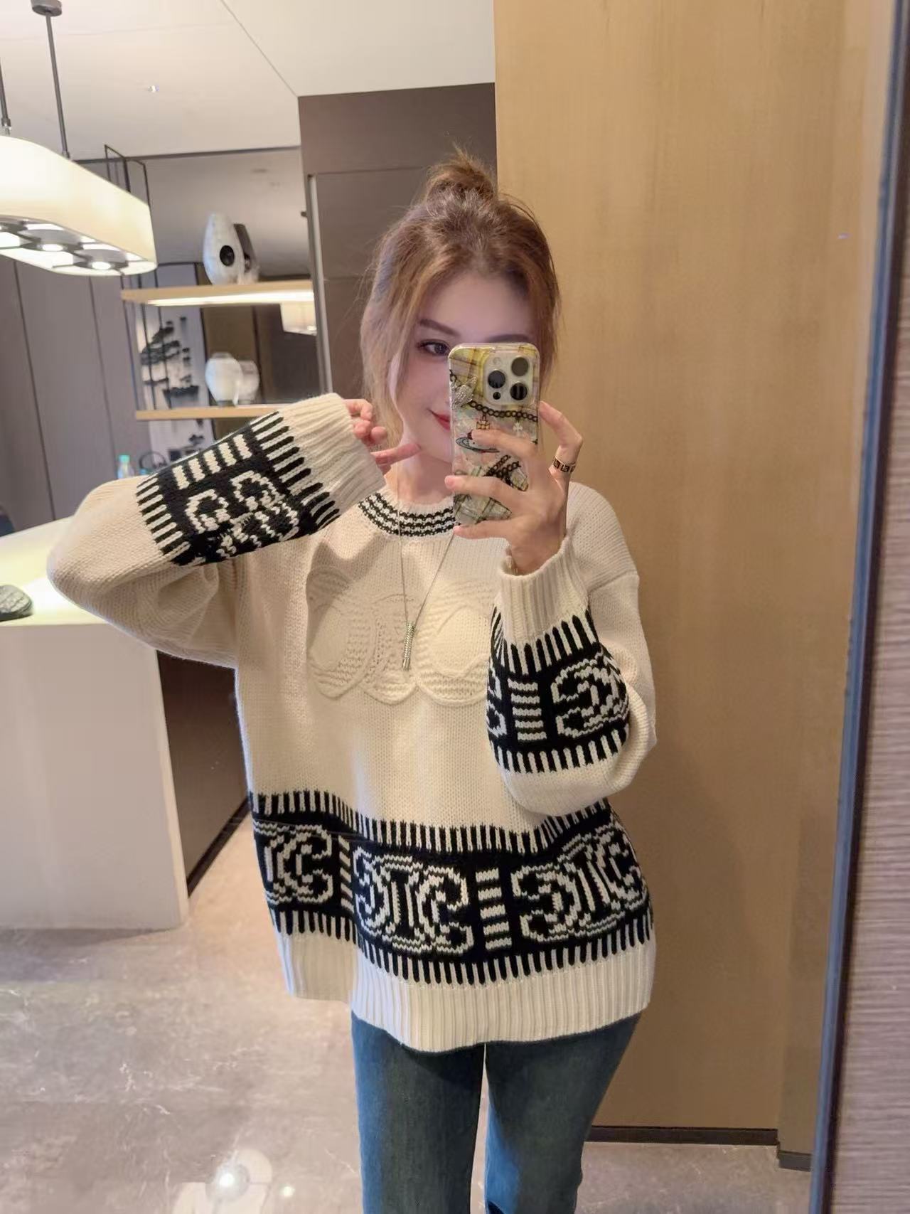 CEL1NE 凱旋門 ルーズセーター【50%割引+送料無料】