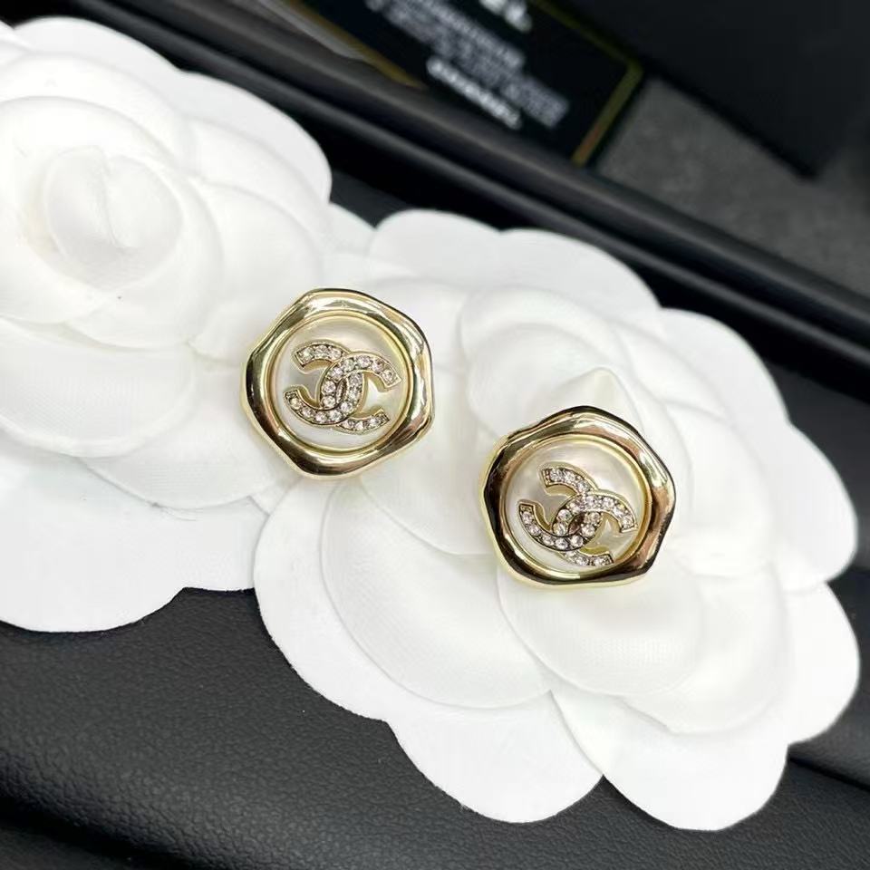 CHANE1 ダブルC ダイヤモンド イヤリング【50%割引+送料無料】