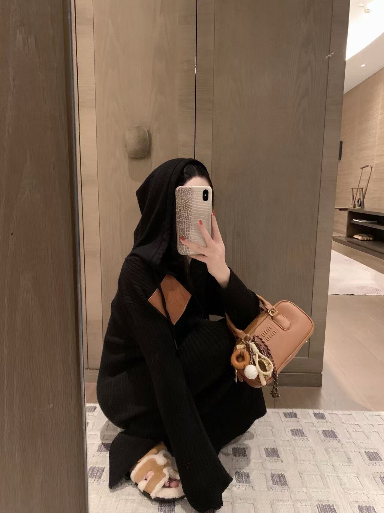 L0WEW フード付きニットドレス【50％割引+送料無料】