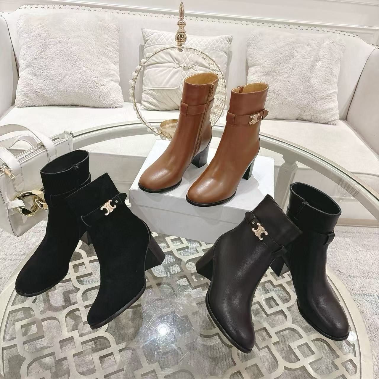 CEL1NEの高品質チャンキーヒールアンクルブーツ【50％割引+送料無料】