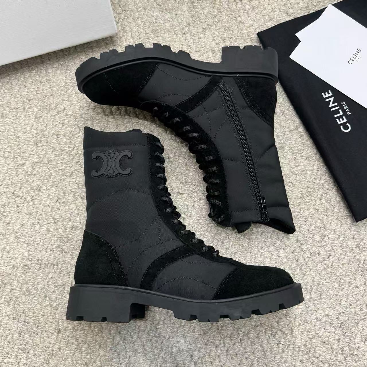 CEL1NEの高品質凱旋門レースアップマーティンブーツ【50％割引+送料無料】