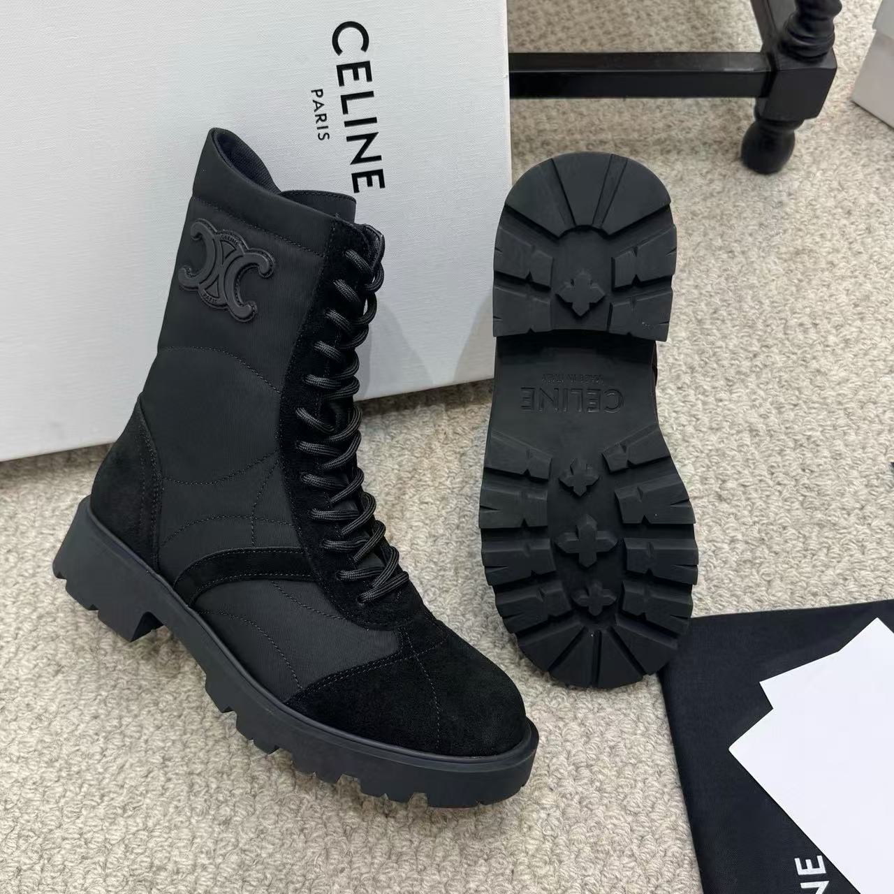 CEL1NEの高品質凱旋門レースアップマーティンブーツ【50％割引+送料無料】