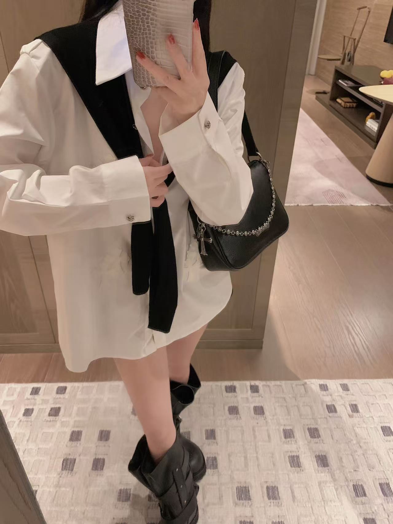 Chr0me Heartsショール＋シャツ ツーピースセット【50％割引+送料無料】