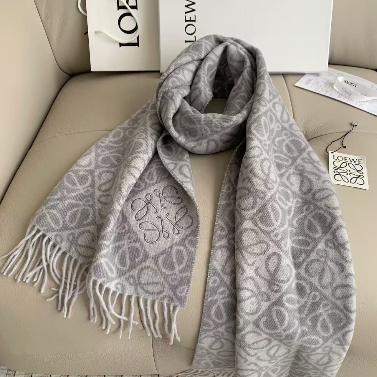 L0WEW タッセル カシミアスカーフ【50％割引+送料無料】