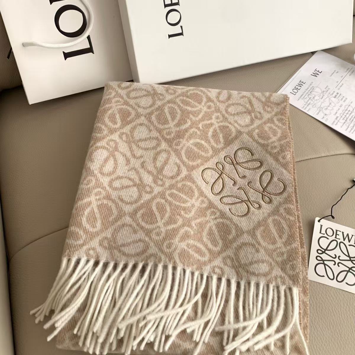 L0WEW タッセル カシミアスカーフ【50％割引+送料無料】