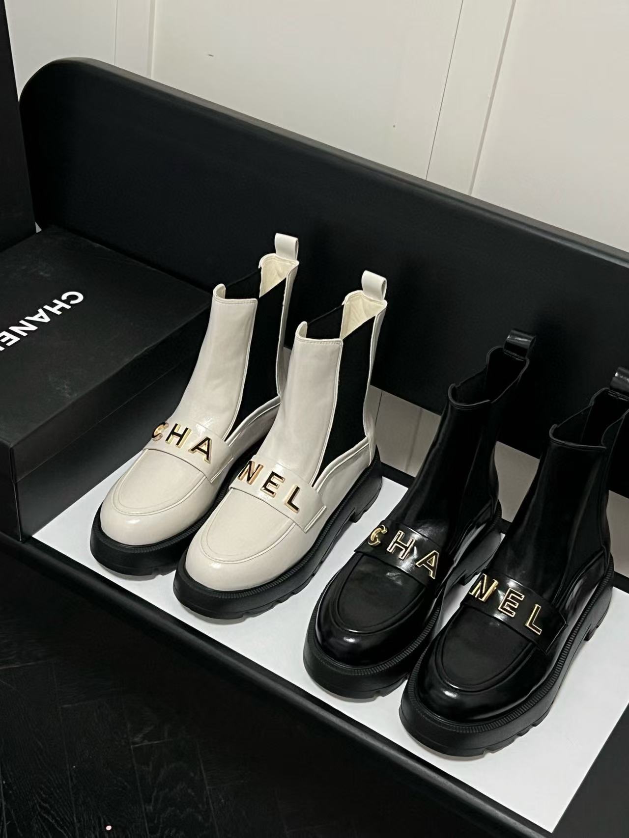 CHANE1 シンプルレターアンクルブーツ【50％割引+送料無料】
