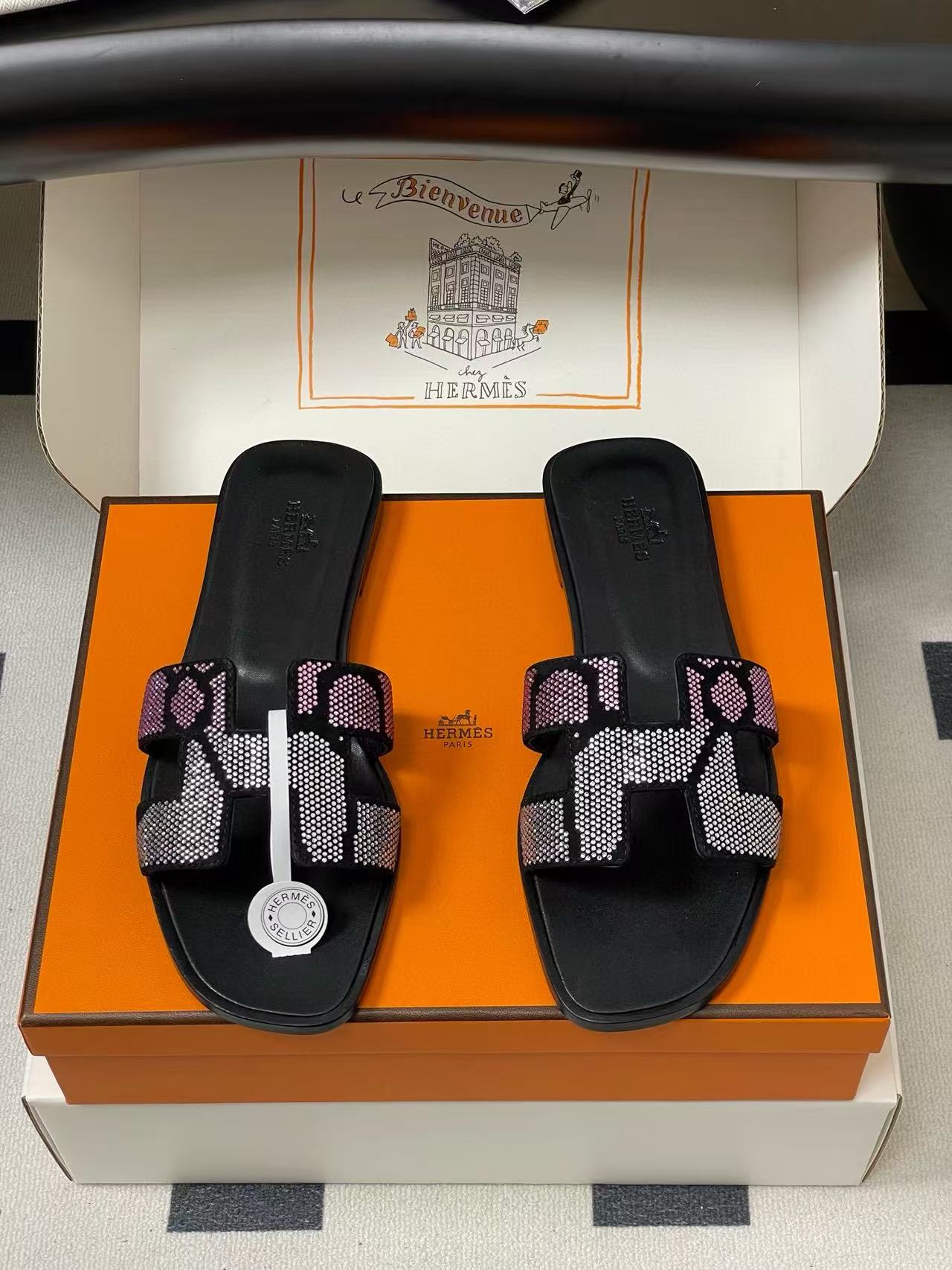 HERME5高品質ラインストーンフラットシューズ【50％割引+送料無料】