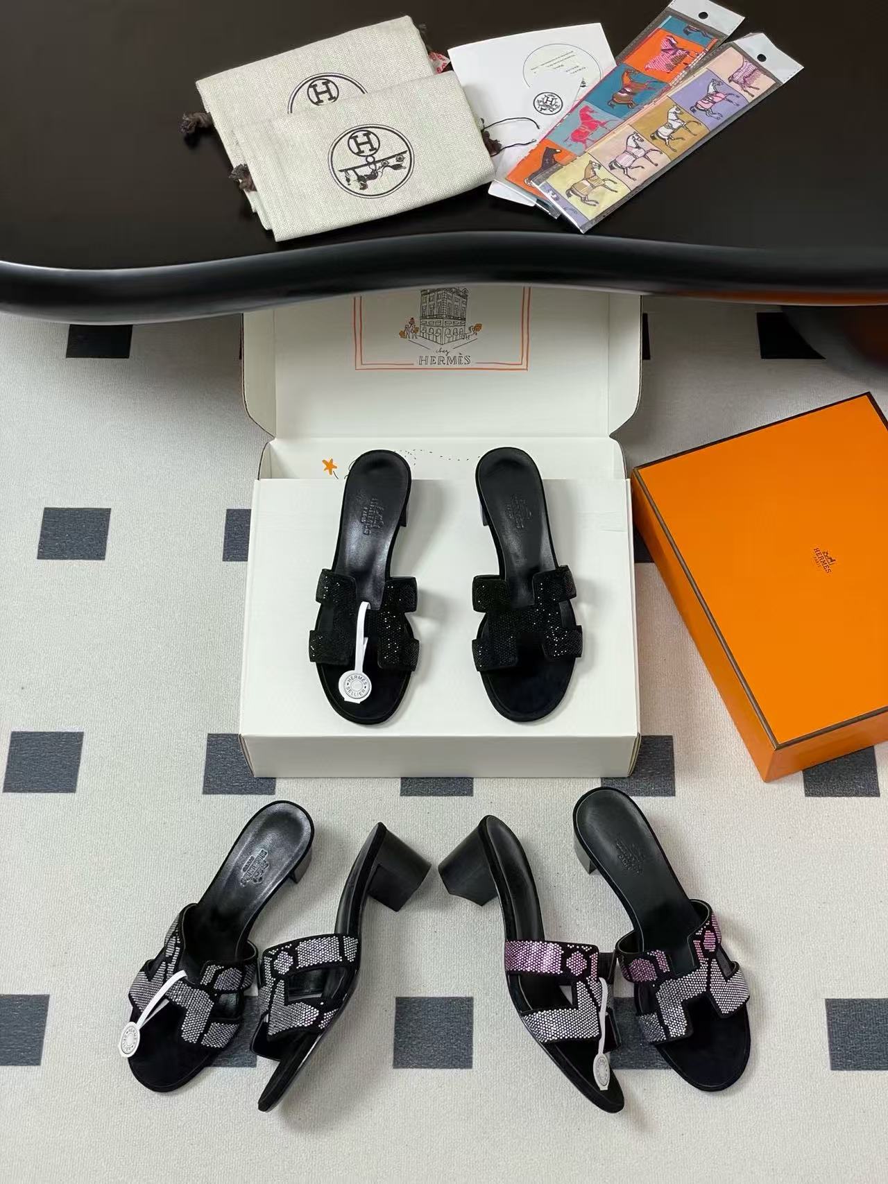 HERME5 高品質ラインストーンローヒールシューズ【50％割引+送料無料】