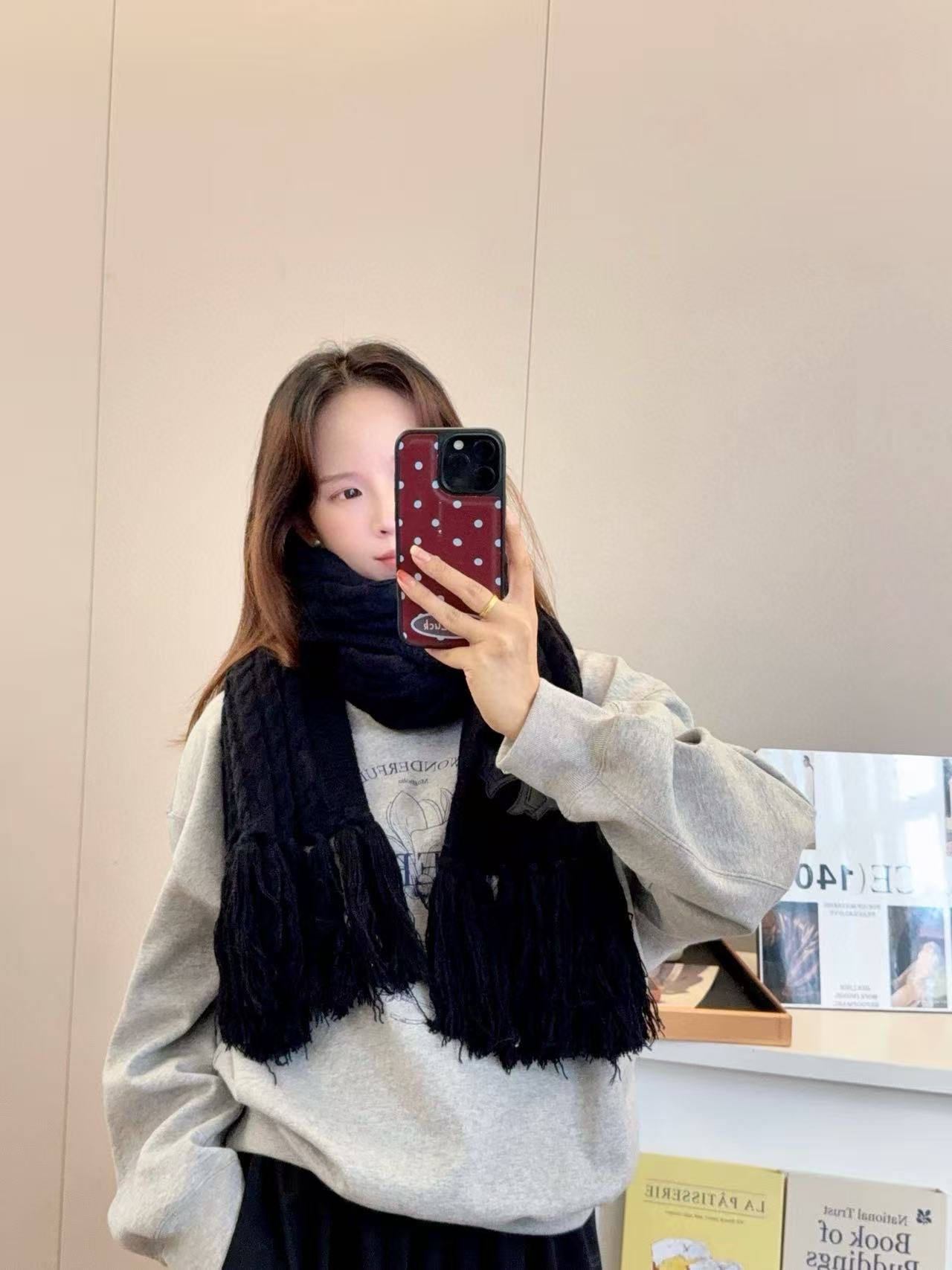 Chr0me Heartsフリンジ付きカシミアスカーフ【50％割引+送料無料】