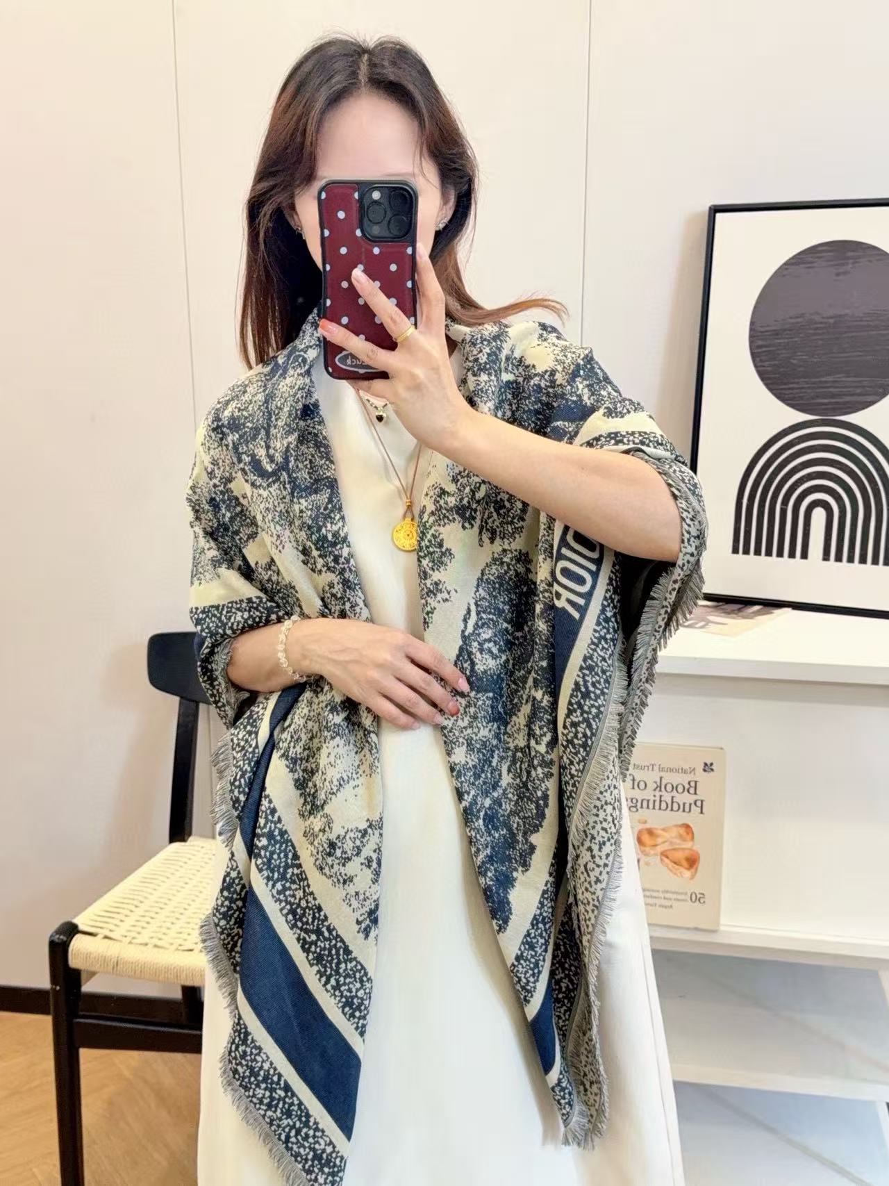 DI0R アニマルジャカードロゴウールスカーフ【50％割引+送料無料】