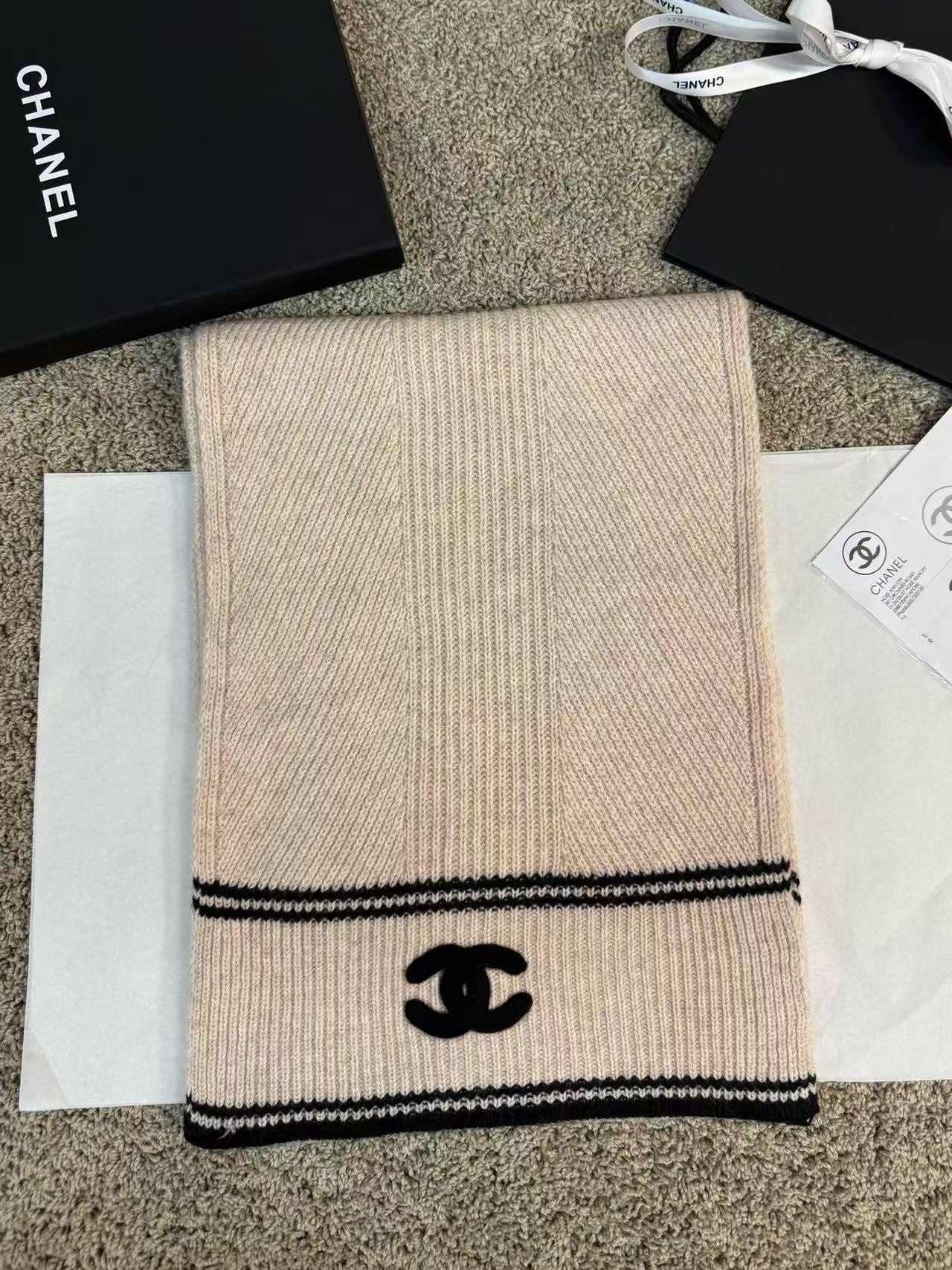 CHANE1 シンプルダブルCウールスカーフ【50%割引+送料無料】