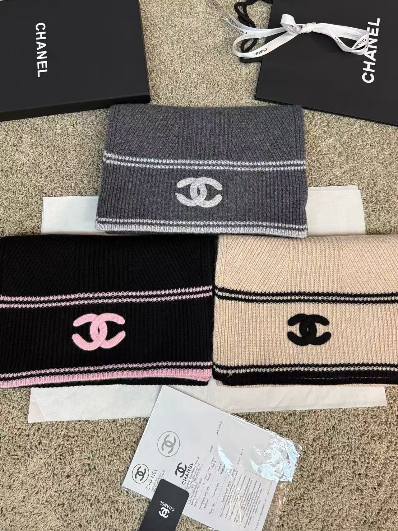 CHANE1 シンプルダブルCウールスカーフ【50%割引+送料無料】