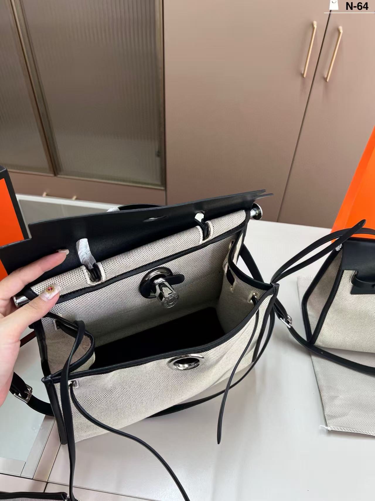 HERME5 キャンバスハンドバッグ【50％割引+送料無料】