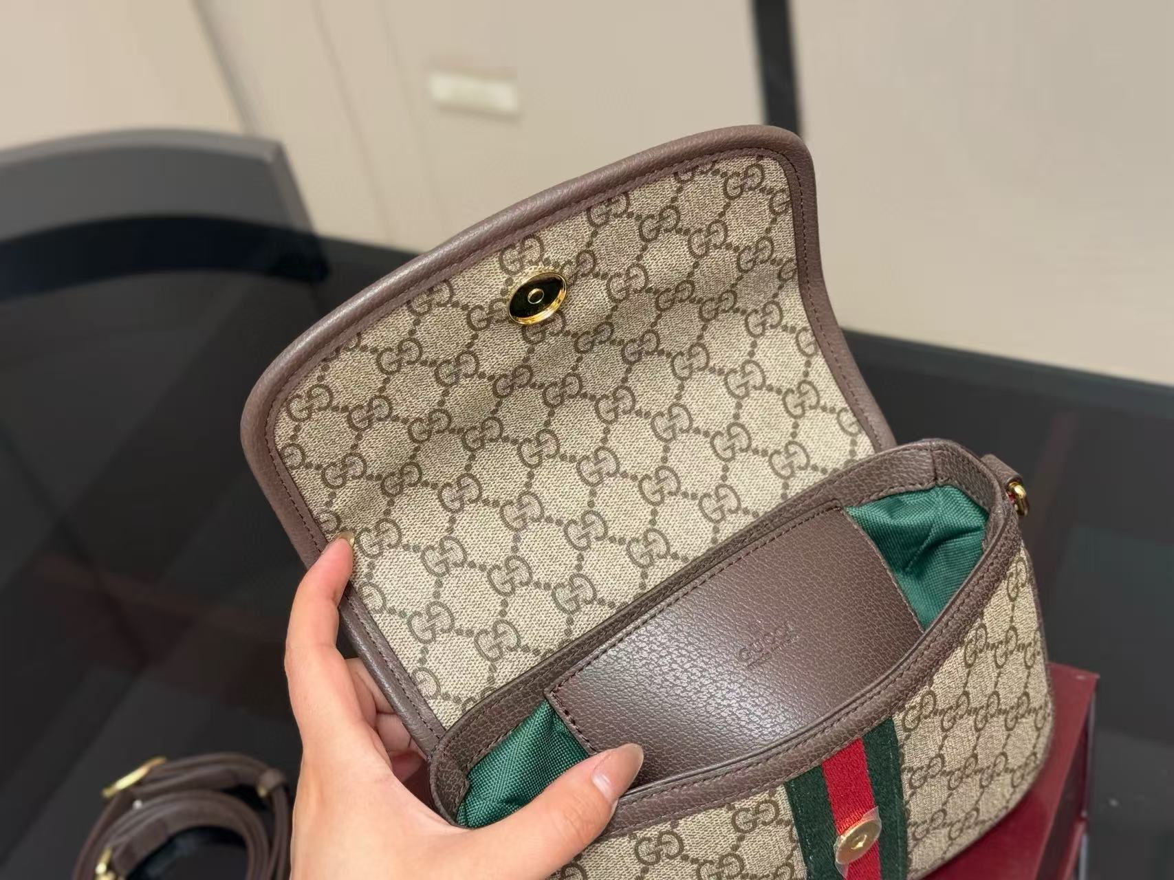 GUCC1 ジャカード ショルダー クロスボディバッグ【50％割引+送料無料】