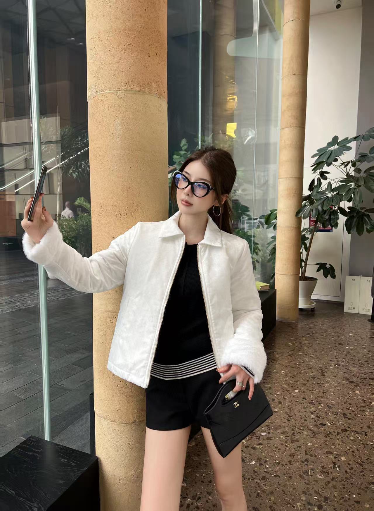 LVプリント ジッパー付きコットンジャケット【50%割引+送料無料】