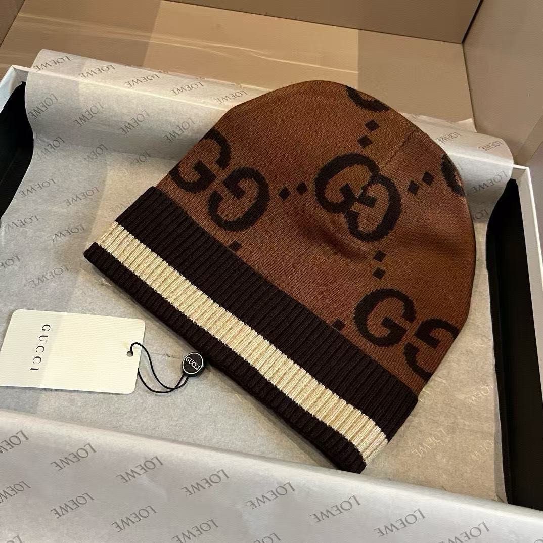 GUCC1 カラーブロック ウールハット【50％割引+送料無料】