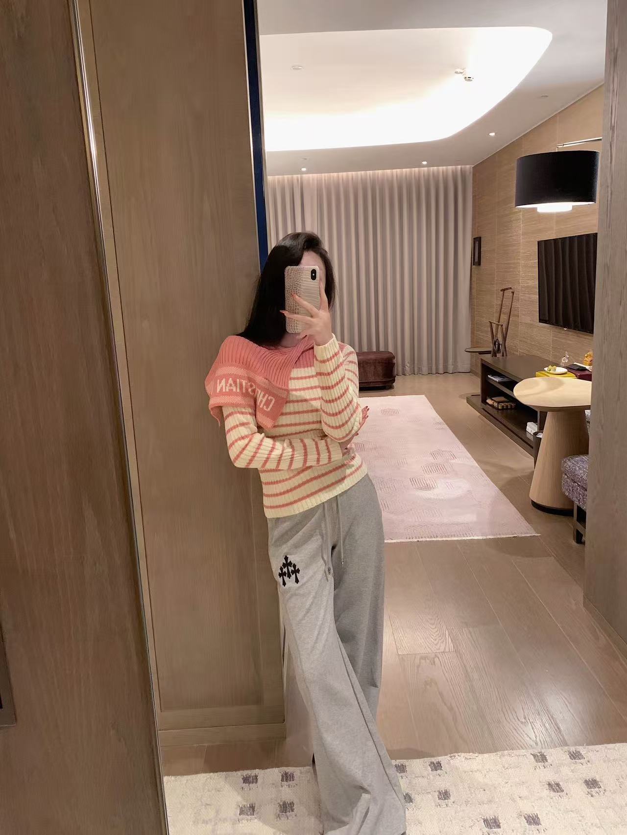 DI0R ストライプ ショール セーター【50%割引+送料無料】