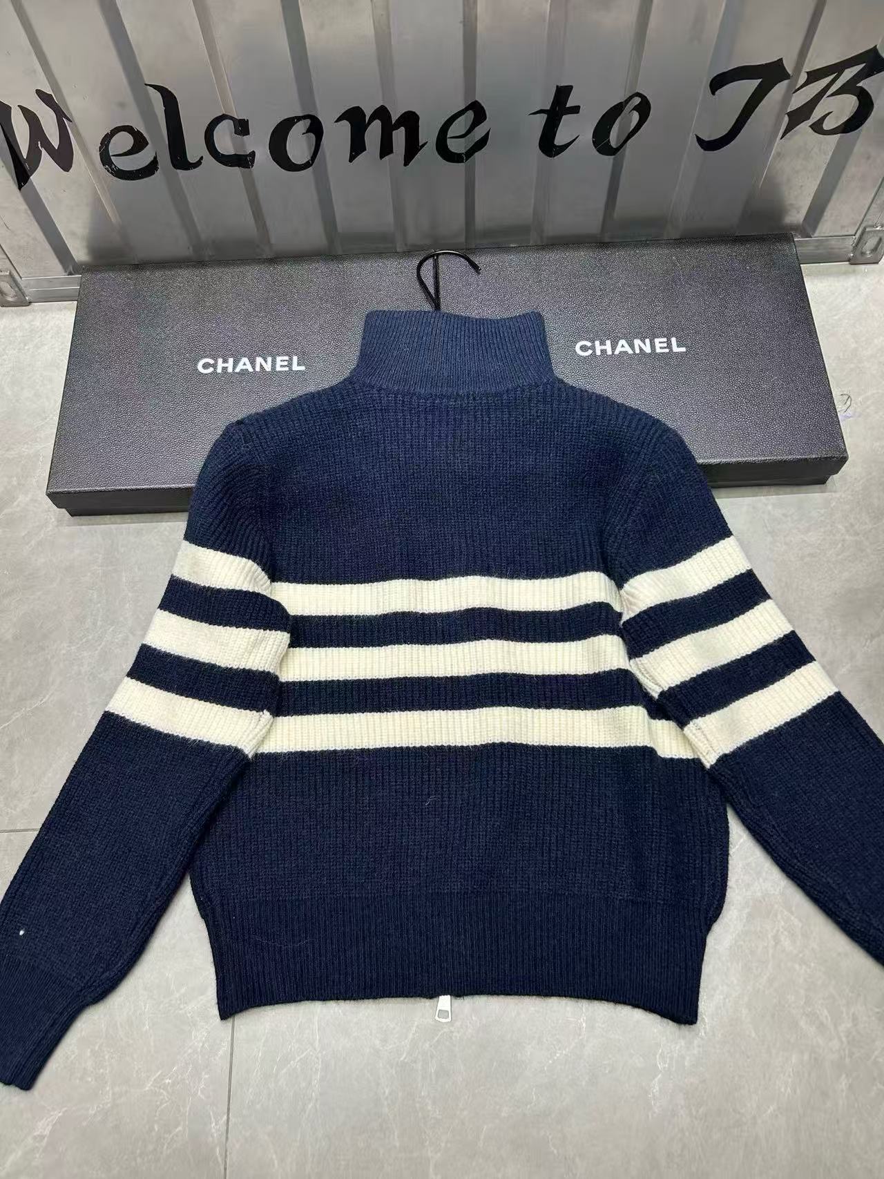 M1UM1U ストライプ ジッパー ウール カーディガン【50％割引+送料無料】