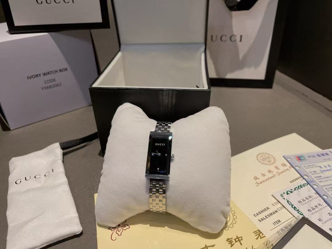 GUCC1 スチールストラップ スクエア レディース ウォッチ【50％割引+送料無料】