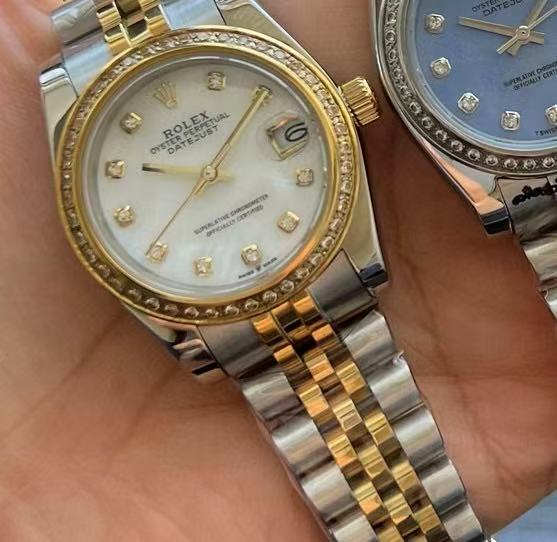 R0LEX ダイヤモンドスタッズ スチールストラップ レディースウォッチ【50％割引+送料無料】