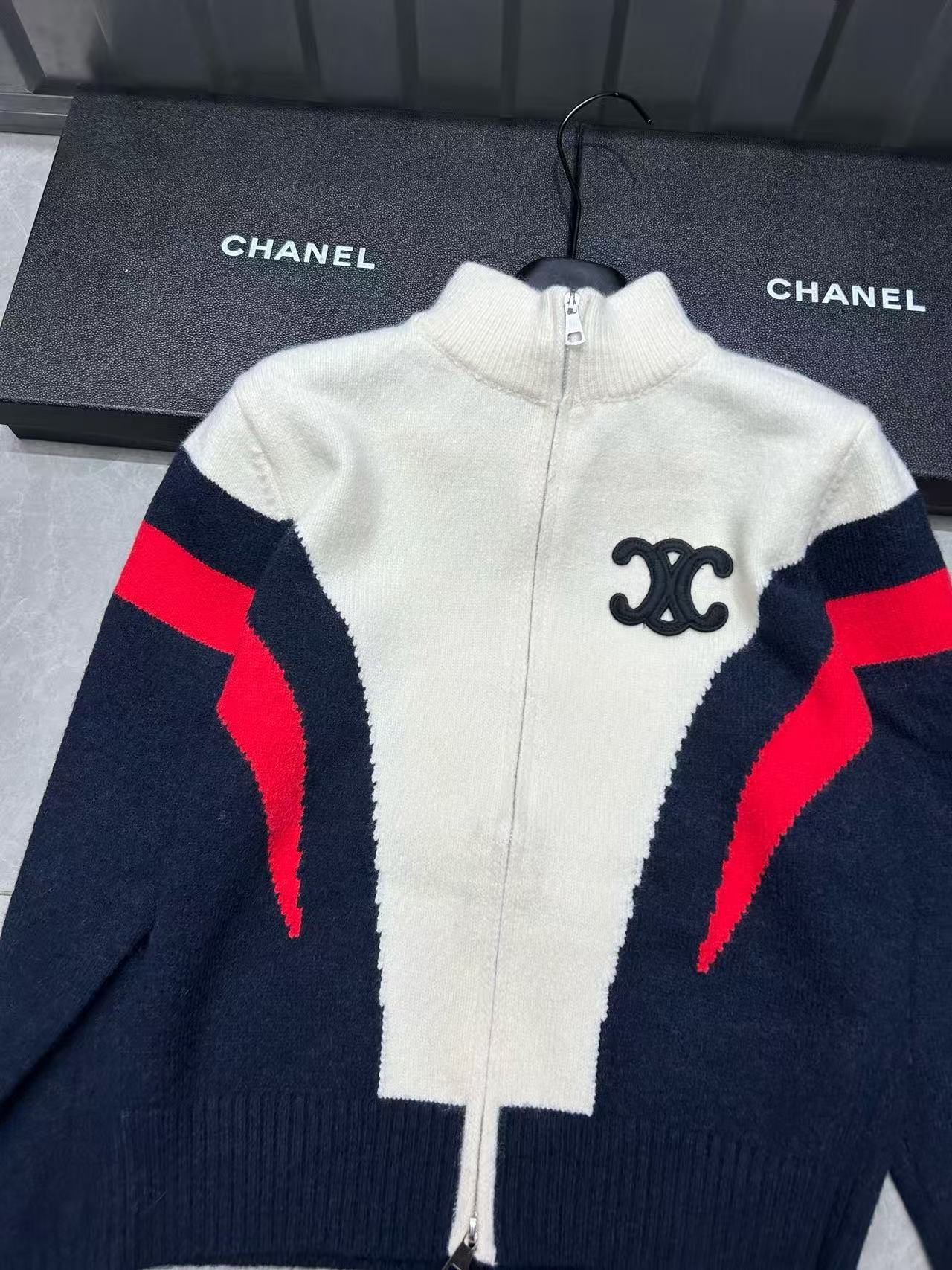 CEL1NE 凱旋門ジップアップウールカーディガン【50％割引+送料無料】