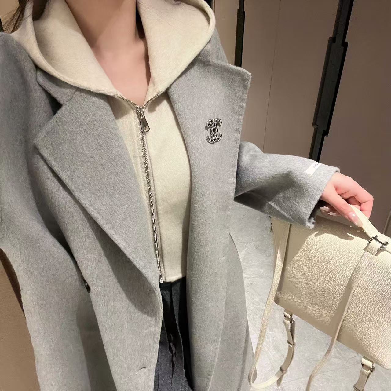 CHANE1 ダブルC カシミアコート【50％割引+送料無料】