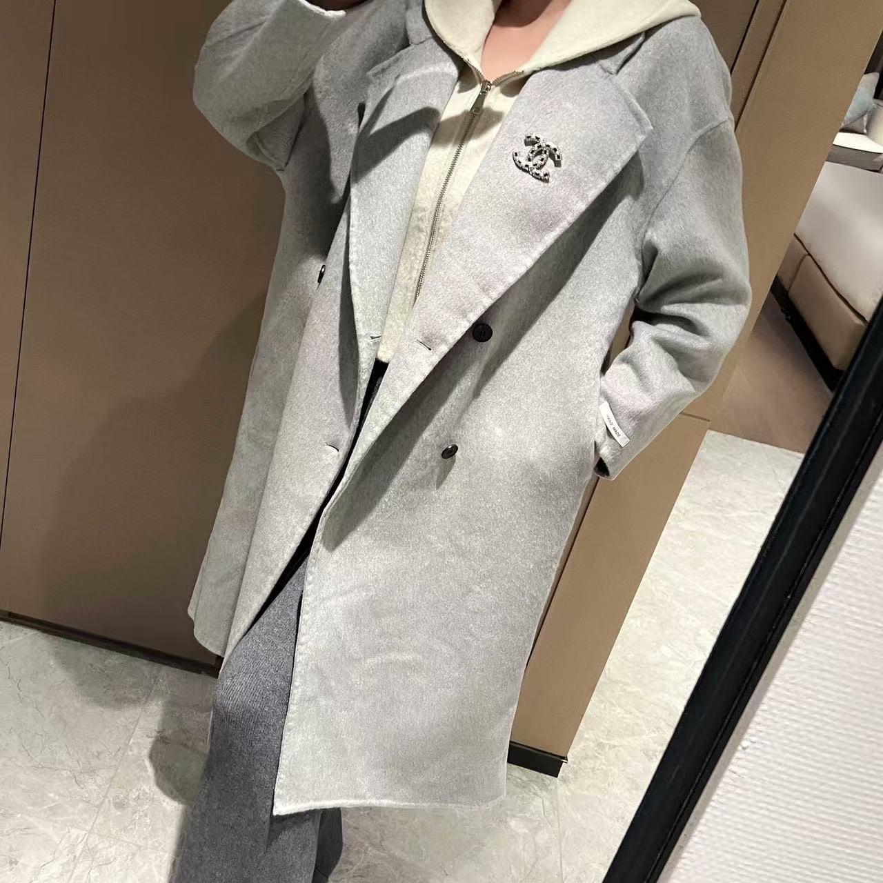 CHANE1 ダブルC カシミアコート【50％割引+送料無料】